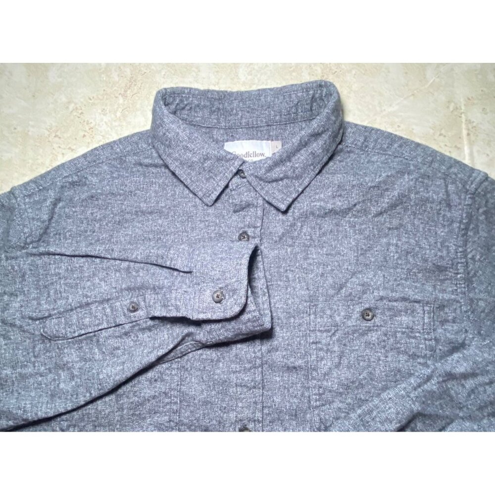 Goodfellow &‎ Co Gray Button-Up Flannel Shirt Long Sleeve Warm Comfort Casual